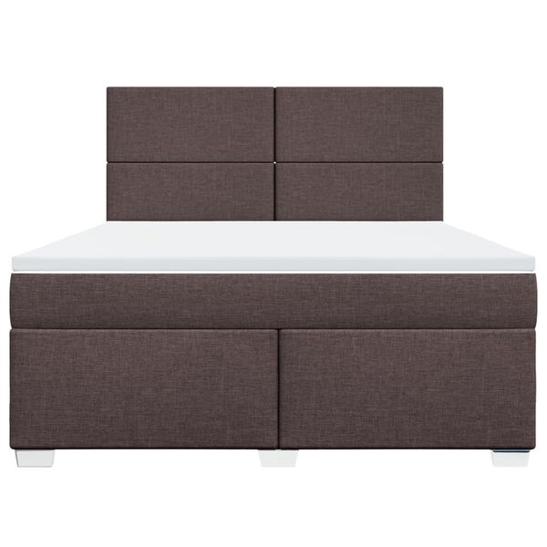 vidaXL Boxspringbett mit Matratze Dunkelbraun 180x200 cm Stoff