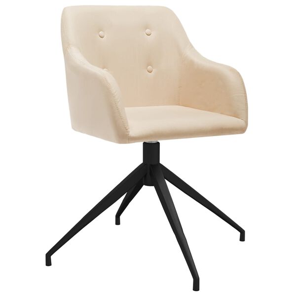vidaXL Esszimmerst&uuml;hle 4 Stk. Drehbar Creme Stoff