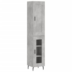 vidaXL Highboard Betongrau 34,5x34x180 cm Holzwerkstoff