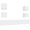 vidaXL 6-tlg. TV-Schrank-Set Wei&szlig; Holzwerkstoff