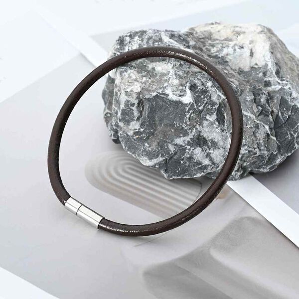 vidaXL Leder Schnur Dunkelbraun &Oslash;5 mm x 5 m Leder