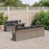 vidaXL Gartensofa-set mit Speicher mit Kissen 8 pcs Grau Poly-Rattan