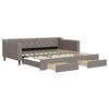 vidaXL Tagesbett Ausziehbar mit Schubladen Taupe 100x200 cm Stoff
