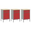 vidaXL Werkbank mit Schubladen 7 pcs Rot Ingenieure Holz und Stahl