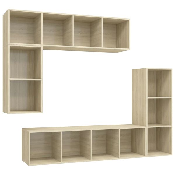 vidaXL 4-tlg. TV-Schrank-Set Sonoma-Eiche Holzwerkstoff