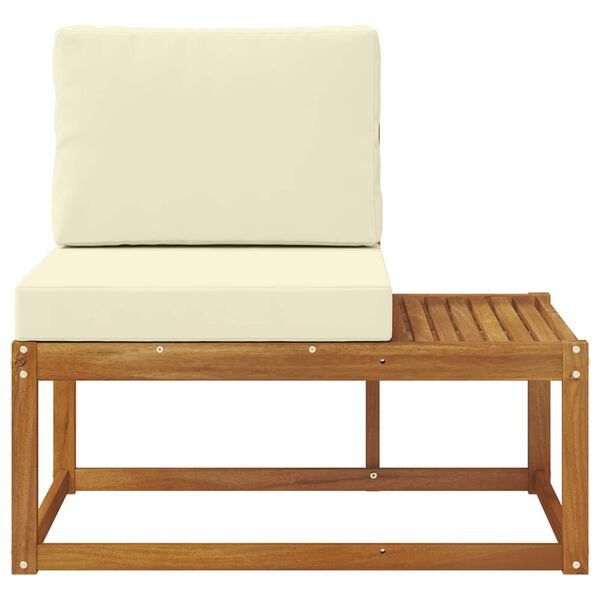 vidaXL Outdoor End Sofa Natur 91 x 63 x 73 cm Massivholz Akazie