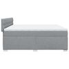 vidaXL Boxspringbett mit Matratze Hellgrau 200x200 cm Stoff