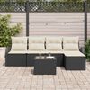 vidaXL Sofa Set mit Kissen 6 pcs Schwarz und Wei&szlig; Poly-Rattan