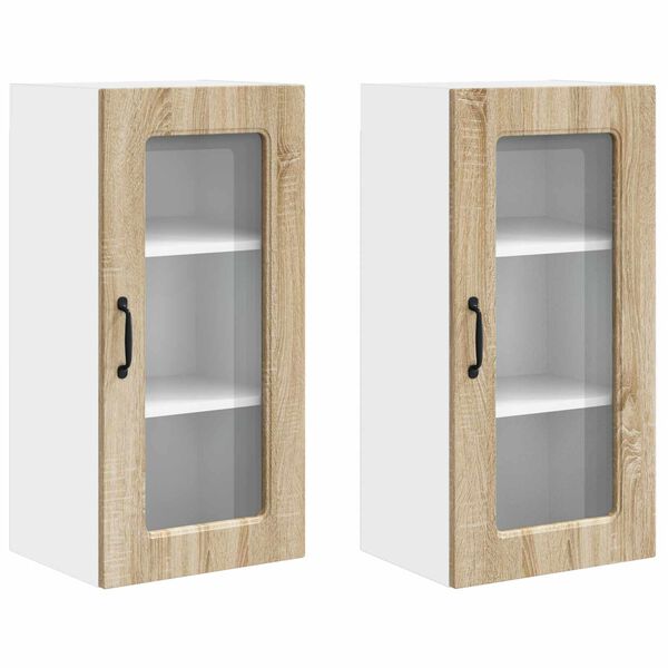 vidaXL K&uuml;chenschrank Kalmar 2 pcs Sonoma-Eiche 40 x 31 x 80 cm