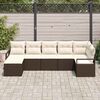 vidaXL Sofa Set 7 pcs Braun Poly-Rattan