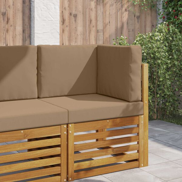 vidaXL Sofakissen f&uuml;r drau&szlig;en 3 pcs Taupe Polyester