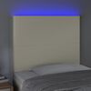 vidaXL LED Kopfteil Creme 80x5x118/128 cm Kunstleder