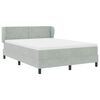 vidaXL Boxspringbett mit Matratze Hellgrau 160 x 200 cm Samt