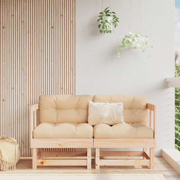vidaXL Ecksofas mit Kissen 2 Stk. Massivholz Kiefer