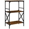 vidaXL B&uuml;cherregal 3 B&ouml;den R&auml;uchereiche 59x35x90,5 cm Holzwerkstoff
