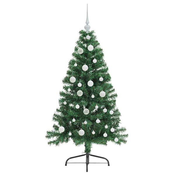 vidaXL K&uuml;nstlicher vorbeleuchteter Weihnachtsbaum Gr&uuml;n 120 cm PVC