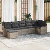 vidaXL Gartensofa-set Grau Poly-Rattan