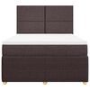 vidaXL Boxspringbett mit Matratze Dunkelbraun 140x190 cm Stoff