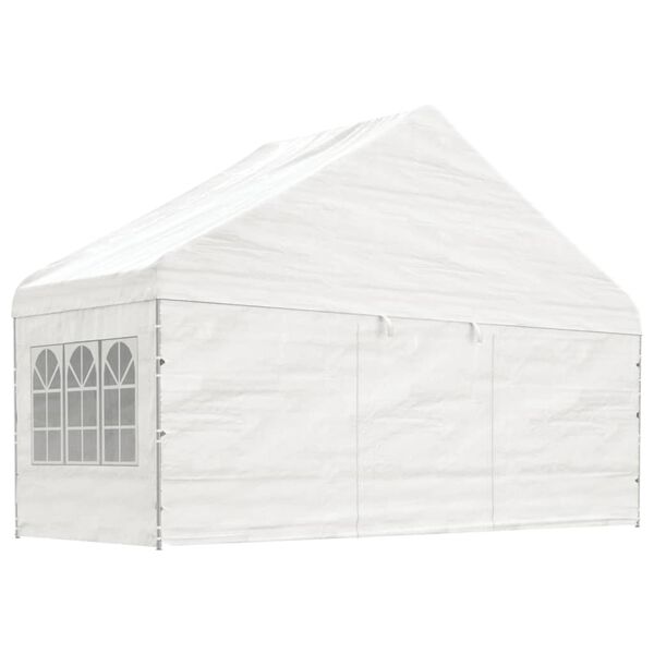 vidaXL Pavillon mit Dach Wei&szlig; 20,07x5,88x3,75 m Polyethylen