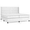 vidaXL Boxspringbett mit Matratze Wei&szlig; 200x200 cm Kunstleder