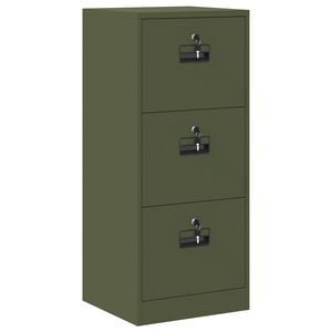 vidaXL Aktenschrank Olivgr&uuml;n 45,5 x 42 x 106,5 cm Kaltgewalzter Stahl