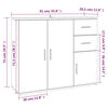 vidaXL Sideboard Betongrau 91x29,5x75cm Holzwerkstoff