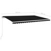 vidaXL Markise Manuell Einziehbar mit LED 500x300 cm Anthrazit