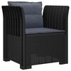 vidaXL 1-Sitzer Sessel mit Kissen Rattan-Look PP Anthrazit