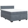 vidaXL Boxspringbett mit Matratze Dunkelgrau 140x200 cm Samt