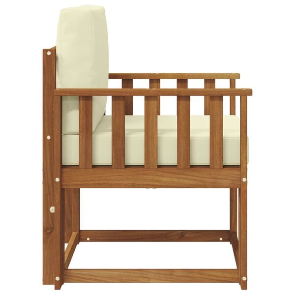 vidaXL Outdoor-Sofa Massives Akazienholz und Polyester Natur