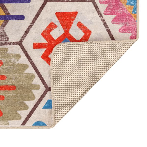 vidaXL Teppich Waschbar Mehrfarbig 190x300 cm