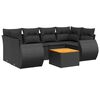 vidaXL 7-tlg. Garten-Sofagarnitur mit Kissen Schwarz Poly Rattan