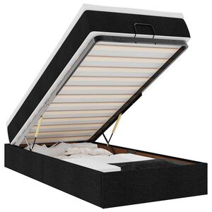 vidaXL Ottoman-Bett mit Matratze Schwarz 90x200 cm Stoff
