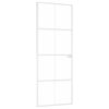 vidaXL Innent&uuml;r Wei&szlig; 76x201,5 cm Hartglas & Aluminium Schlank