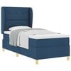 vidaXL Boxspringbett mit Matratze Dunkelgrau 90x190 cm Blau Stoff