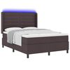 vidaXL Boxspringbett mit Matratze Dunkelbraun 140 x 200 cm Stoff