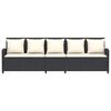 vidaXL Gartensofa 5-Sitzer mit Kissen Schwarz Poly Rattan