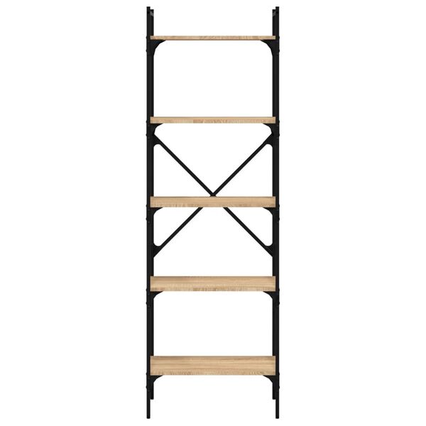 vidaXL Bücherregal 5 Fächer Sonoma-Eiche 56x31,5x174 cm Holzwerkstoff