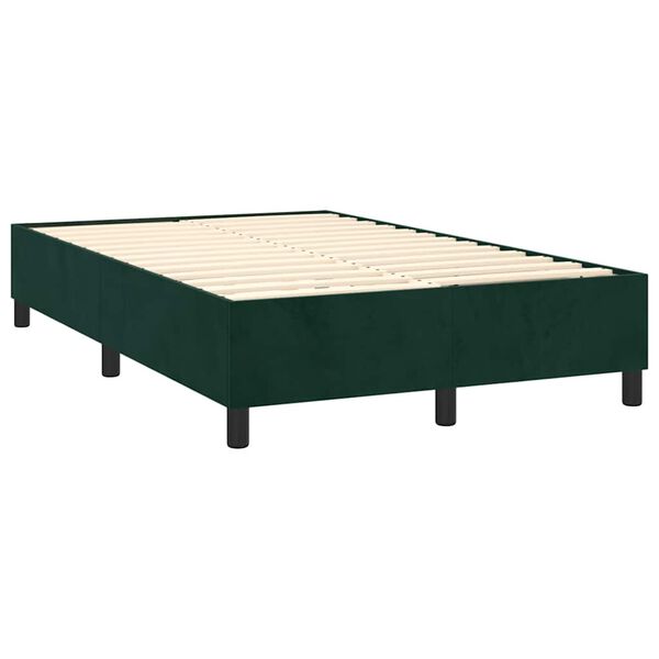 vidaXL Boxspringbett mit Matratze Dunkelgr&uuml;n 140x190 cm Samt