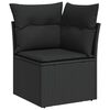vidaXL Gartensofa-set mit Speicher 7 pcs Schwarz Poly-Rattan