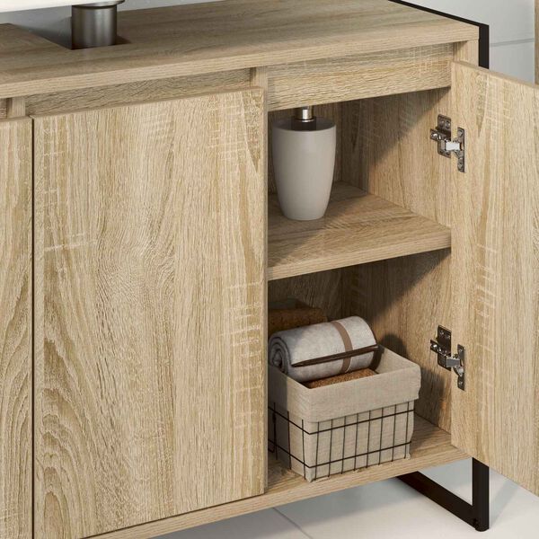 vidaXL Badezimmerschrank mit T&uuml;r Sonoma 90 x 30 x 60 cm Holzwerkstoff