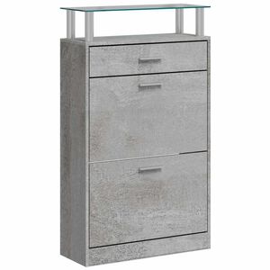 vidaXL Schuhschrank Betongrau 63x24x104 cm Holzwerkstoff