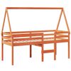 vidaXL Hochbett mit Dach Wachsbraun 80x200 cm Massivholz Kiefer