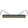 vidaXL Sonnenliege 1 Stk. mit Tisch Grau Poly Rattan