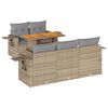 vidaXL 6-tlg. Garten-Sofagarnitur mit Kissen Beige Poly Rattan