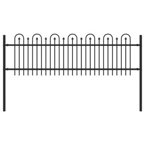 vidaXL Spitzenbogenzaun DRONTEN 200 x 110 cm Pulverbeschichteter Stahl