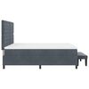 vidaXL Boxspringbett mit Matratze Dunkelgrau 180 x 200 cm Samt