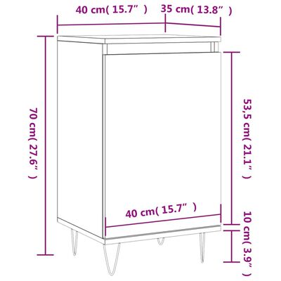 vidaXL Sideboards 2 Stk. Braun Eichen-Optik 40x35x70 cm Holzwerkstoff