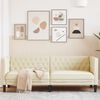 vidaXL Chesterfield-Sofa 3-Sitzer Creme Kunstleder