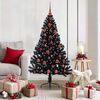 vidaXL K&uuml;nstlicher vorbeleuchteter Weihnachtsbaum Schwarz 150 cm PVC